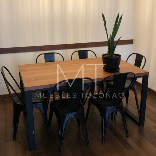 Mesas de comedor con cubierta de madera